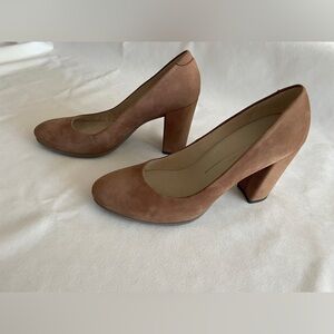Ecco Shape 75 Block Heel leather pump CAMEL EU 39